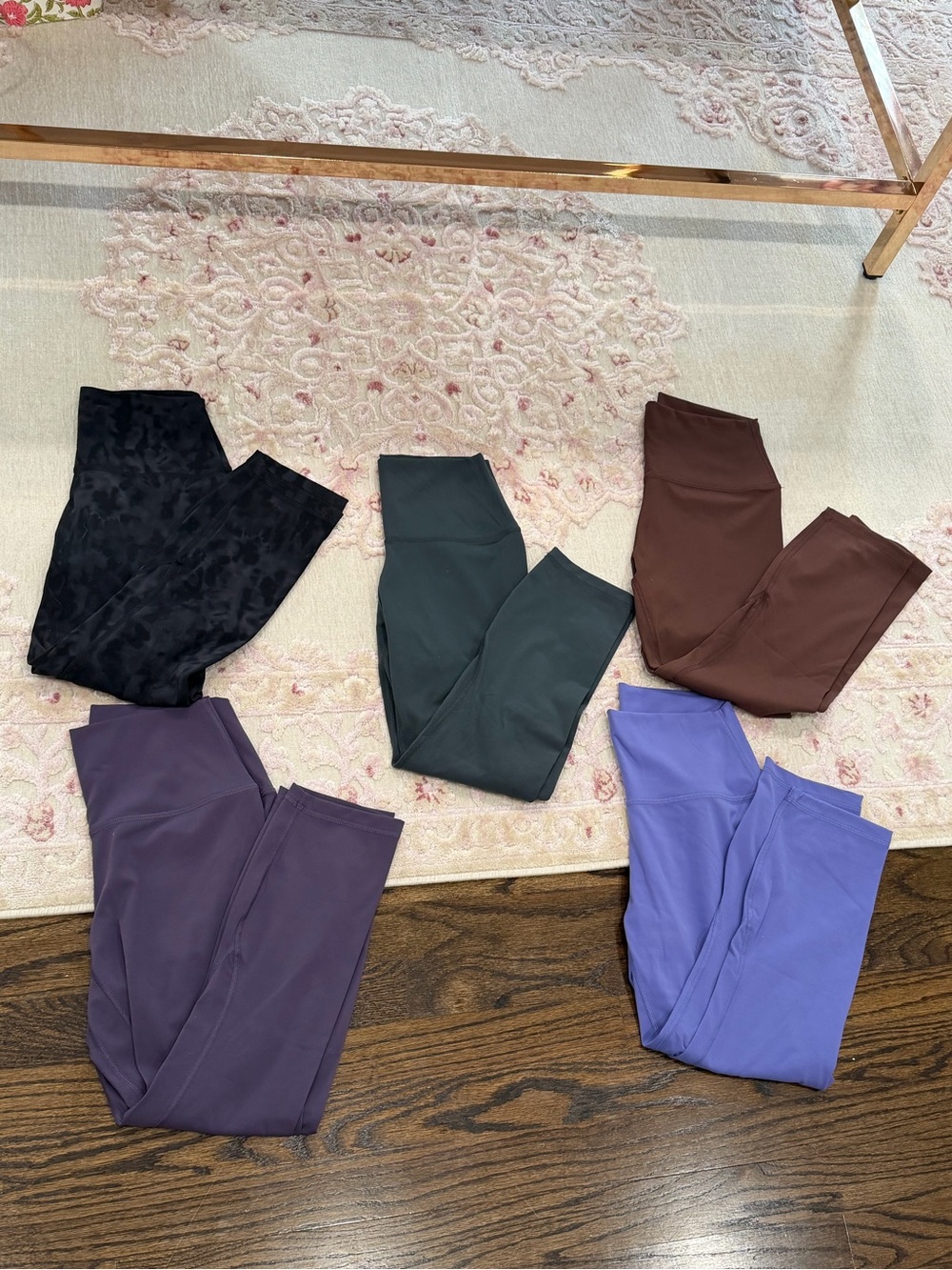 CRZ YOGA Women's Leggings 5-Pack Bundle Cropped 21" inseam High waist